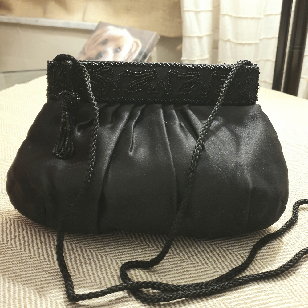 Carla Marchi Black Evening Bag w/Beads - Picture 14 of 16